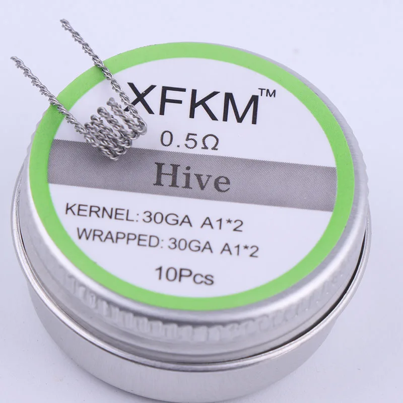 hive 0.5 XFKM плоский витой провод плавленый clapton Hive предварительно изготовленные обмоточные провода чужеродный микс витой Quad Tiger катушки нагревательное сопротивление rda катушка - Цвет: hive 0.5