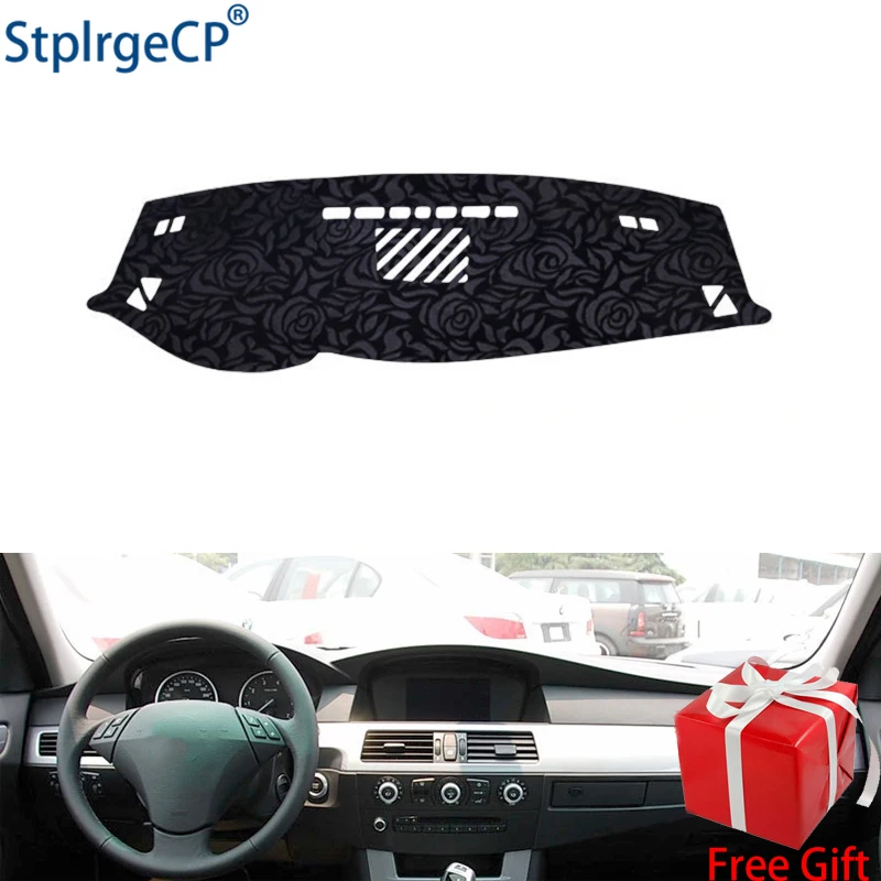 

Latest Rose Pattern Non-slip Car Dashboard Cover Dash Mat Pad DashMat ANti-UV Car Sticker for BMW 5 series 2004-2010 Car Styling