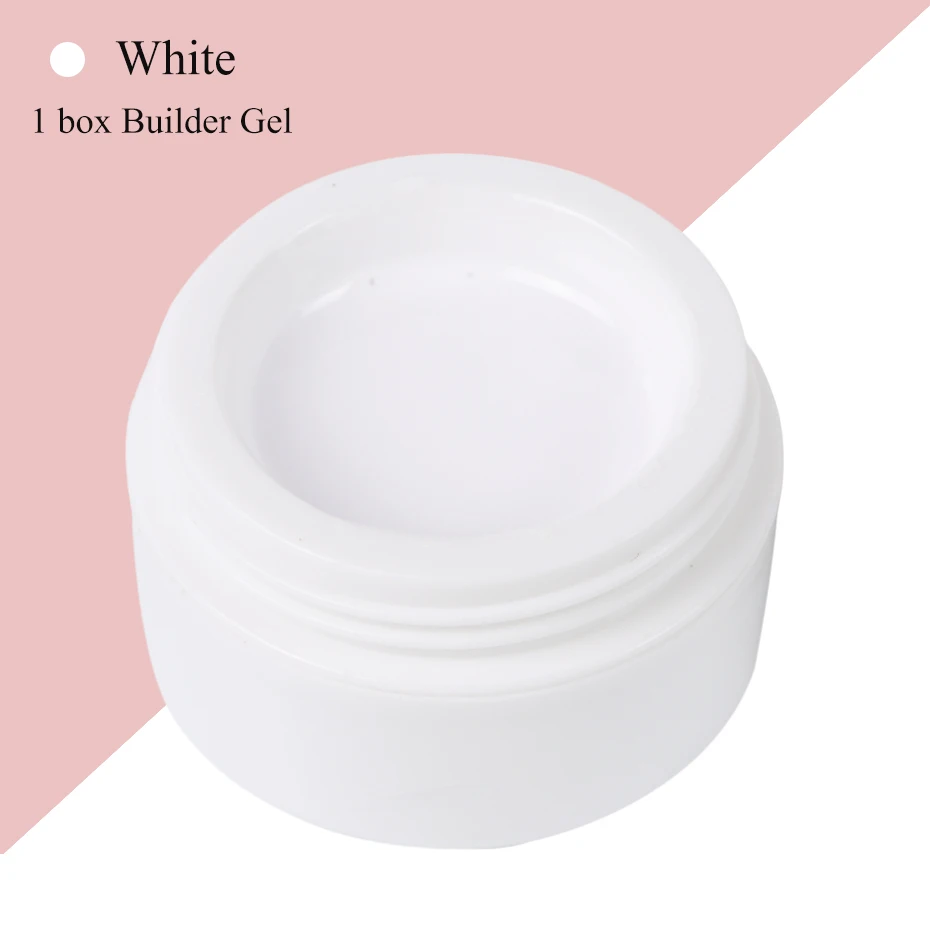 1 box White 15 мл, удлиняющий УФ-Гель-лак для ногтей, розовый, белый, прозрачный, сделай сам, Французский акриловый гель для маникюра, для наращивания ногтей, французские Советы CH719 - Цвет: 1 box White