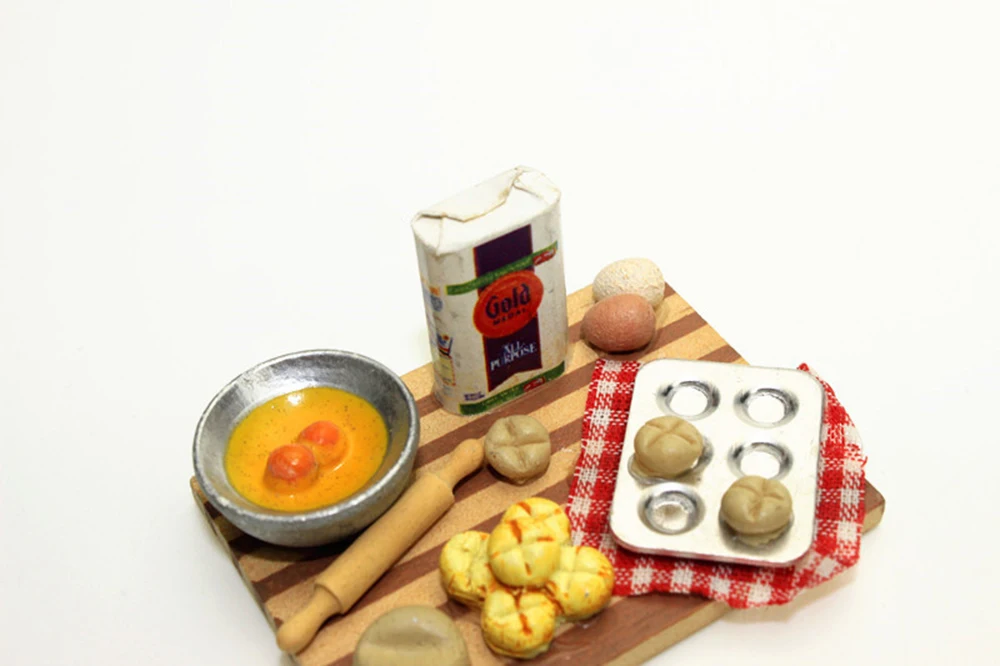 Миниатюрные аксессуары для кукольного домика модель изготовления мини хлеба и