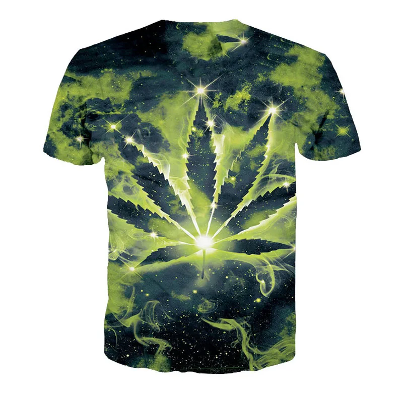 Хип-хоп Для мужчин женщин травы цветочный футболка Galaxy дым печатных 3d летние