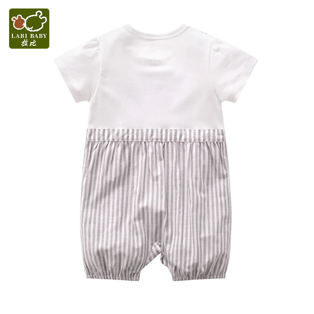 LABIBABY/комбинезон с коротким рукавом для маленьких девочек цельнокроеное