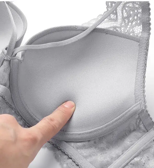 Женский сексуальный кружевной комплект нижнего белья бюстгальтер с подкладкой и