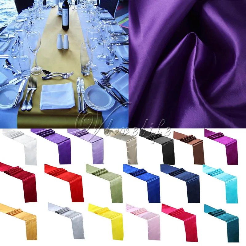 

5PCS New Red Satin Table Runners 12" x 108'' Wedding Party Banquet Home Hotel Table Decorations 30cm x 275cm