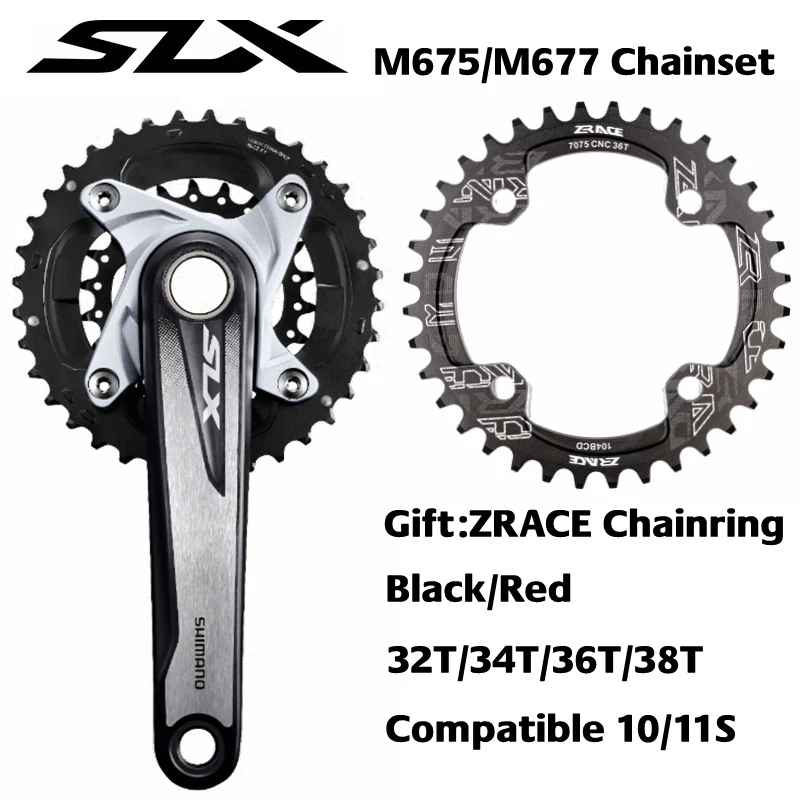 SHIMANO SLX FC M677/M675 30/20 Скорость Chainset HOLLOWTECH II в шатуны (2x10 Скорость) колеса цепи