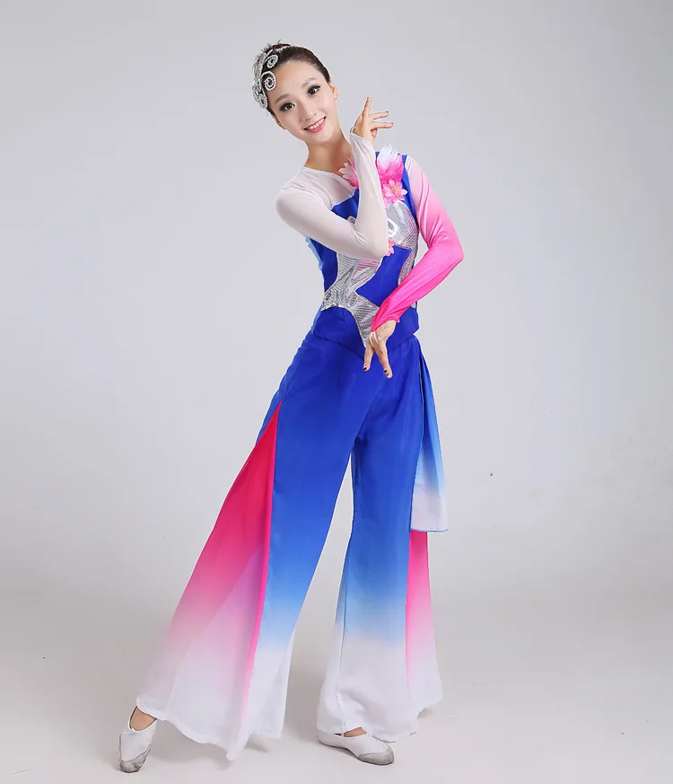 Китайские народные танцевальные костюмы Yangge одежда для классических танцев