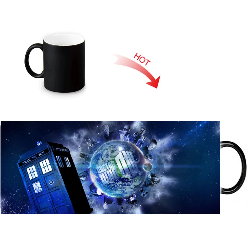 12 унций Доктор Кто жара раскрывает волшебную кружку изменение цвета кофе