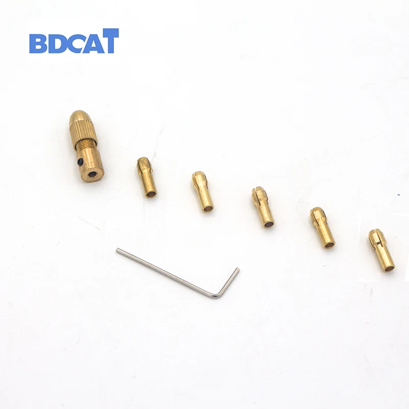 

7Pcs Mini Drill Chucks 0.5-3.0mm Fit For Micro Twist Electronic Dremel Drill Collet Clamp Set Power Tool Accessories With Wrench