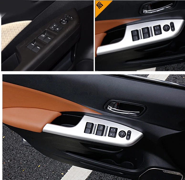 

Matt style! For Honda CRV CR-V 2012-2015 ABS Window Lift Switch Button Cover Trim 4Pcs