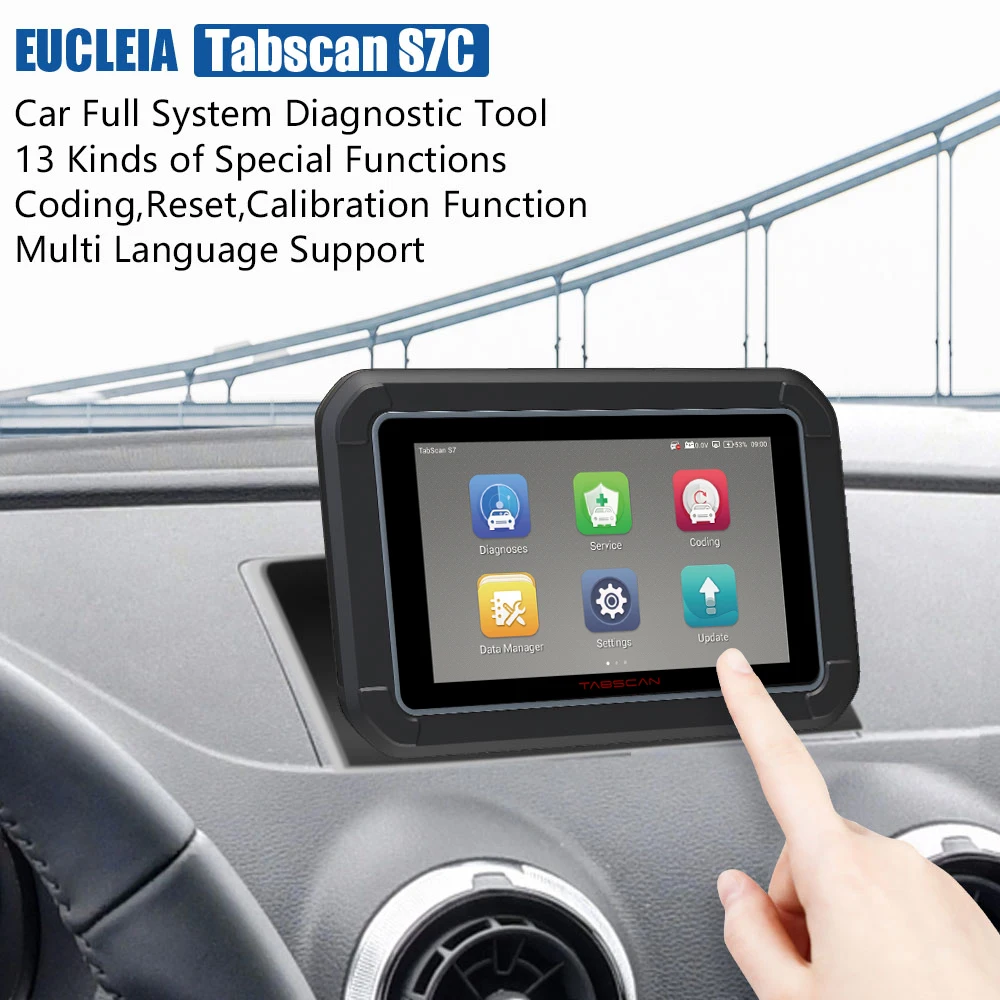 Автоматический сканер EUCLEIA S7C OBDII полная система считыватель кодов OBD2 поддержка