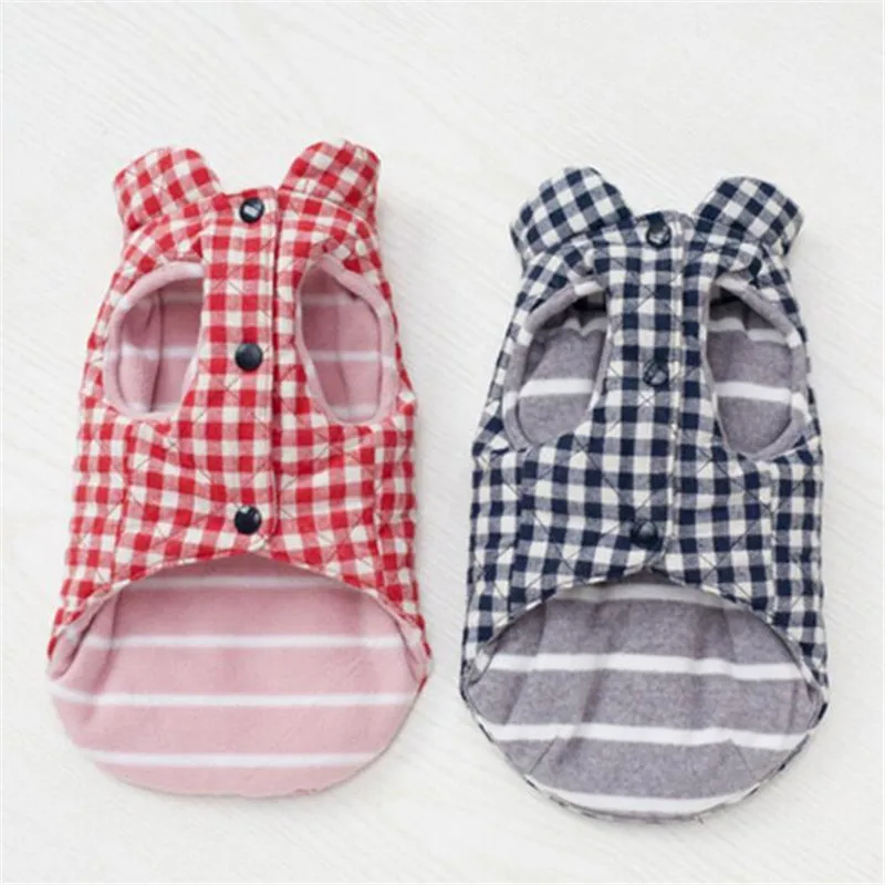 100% хлопок одежда для собак теплое пальто с сердечками зимняя Такса мопс 2 цвета