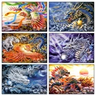 Мифические животные живопись Домашний Декор DIY Алмазная роспись дракона Тигр Феникс 3D Вышивка крестом шаблон Алмазная мозаика вышивка