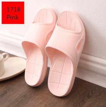 1718 Pink JIANBUDAN/удобные женские домашние тапочки с мягкой подошвой; нескользящие Тапочки для ванной; массажные тапочки для ног; размеры 36-45 - Цвет: 1718 Pink