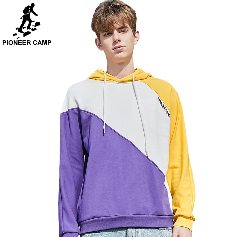 Мужская толстовка в стиле Харадзюку Pioneer Camp цветная с капюшоном Японская уличная