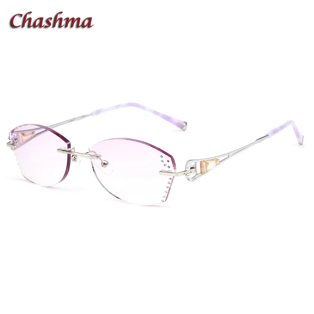 Женские титановые очки без оправы Chashma брендовые с цветными линзами lunette de