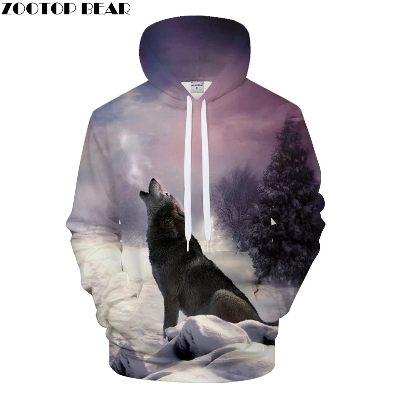 

Winter Wolf Hoodies 3D Hoody Men Sweatshirt Harajuku Hoodie Streatwear Coat Anime Tracksuit Pullover HipHop DropShip ZOOTOPBEAR