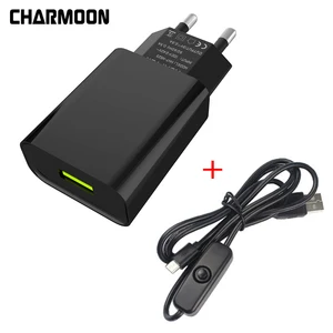 Блок питания для Raspberry Pi 3, 5 В, Raspberry Pi 3 Model B а, с выключателем питания, кабель Micro USB, Европейский адаптер питания переменного тока дляB + Plus