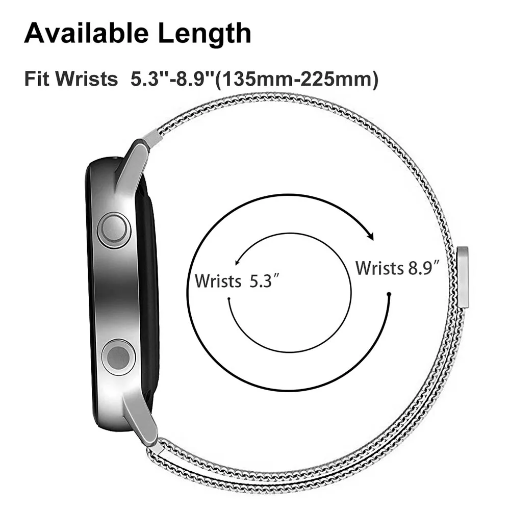 Ремешок для часов Band Milanese Loop для samsung Galaxy Watch Active/Active 2 40 мм 44 мм SM-R500 магнитный ремешок из нержавеющей стали