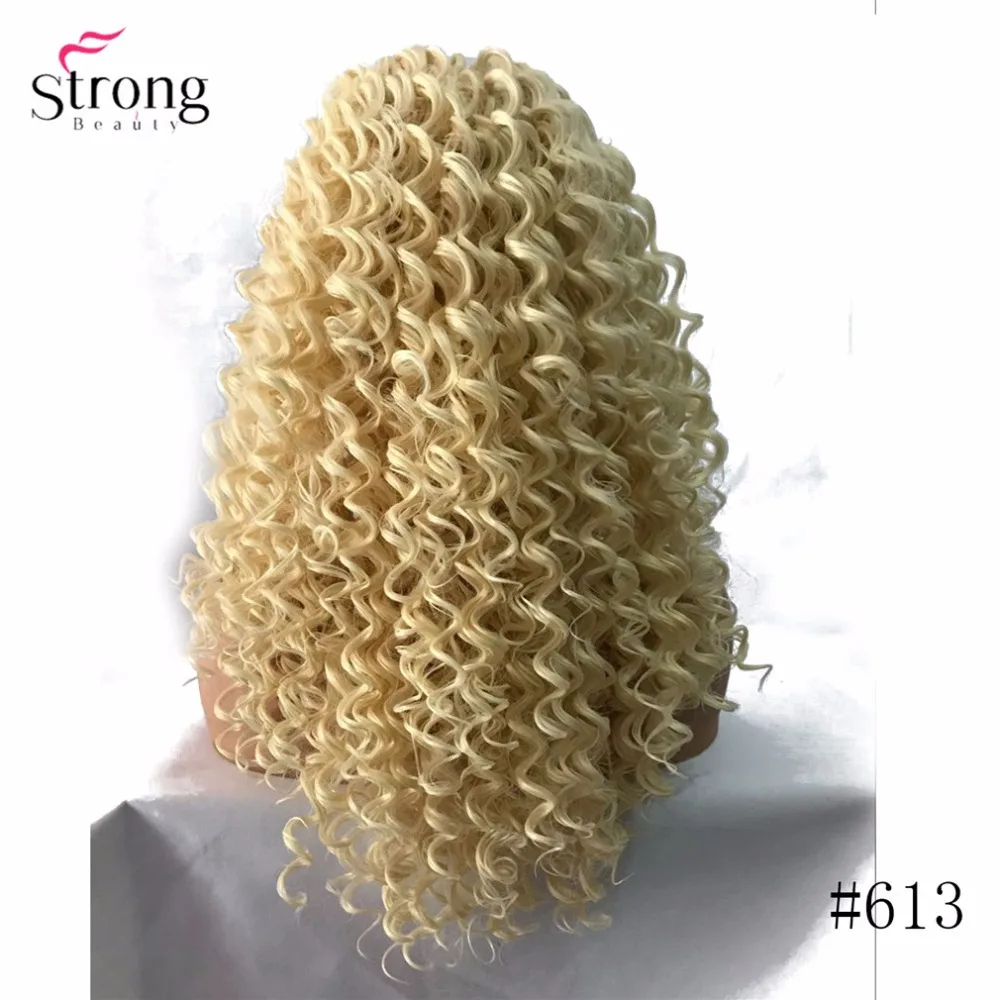 StrongBeauty синтетические волосы на кружеве Искусственные парики коричневый/черный длинные нахальный вьющиеся волосы шиньон синтетическ