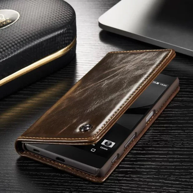 For Sony Z5 Case Luxury Magnetic Auto Flip Original Mobile Phone Cases Xperia Cover Genuine Leather Wallet Bag | Мобильные телефоны