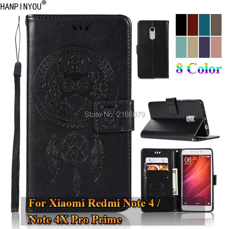 Роскошный флип чехол для Xiaomi Redmi Note 4 4X Prime Pro 5 &quotс 3D рисунком Совы из искусственной кожи с отделением карт и