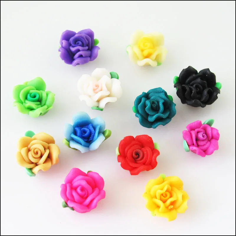 Новый 20 шт. микс ручной работы полимерной розой цветок Spacer Бусины 12 мм|Бусины| |