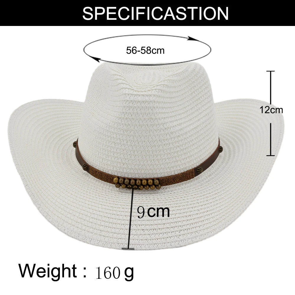 Мужская/Женская винтажная шляпа FS соломенная от солнца в ковбойском стиле летняя