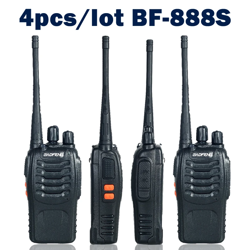 4 шт./лот Baofeng bf 888s рации для охоты радиостанции Walkie Talkie Двухдиапазонный 5 Вт Ручной