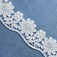 5yard 6cm white african lace fabric ribbon embroidery water soluble wedding decoration cloth accessories diy new milk silk lace