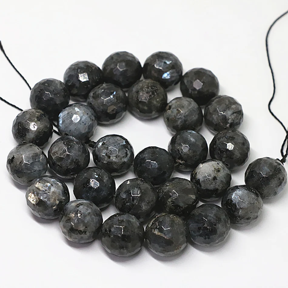 

Natural black labradorite stone 4mm 6mm 8mm 10mm 12mm 14mm charming faceted round loose beads diy Jewelry making 15 inches A06