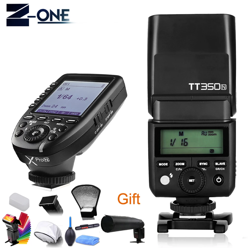 Godox Mini Speed lite i TTL TT350N высокая скорость вспышки DSRL 1/8000s GN36 + 2 4G беспроводной триггер