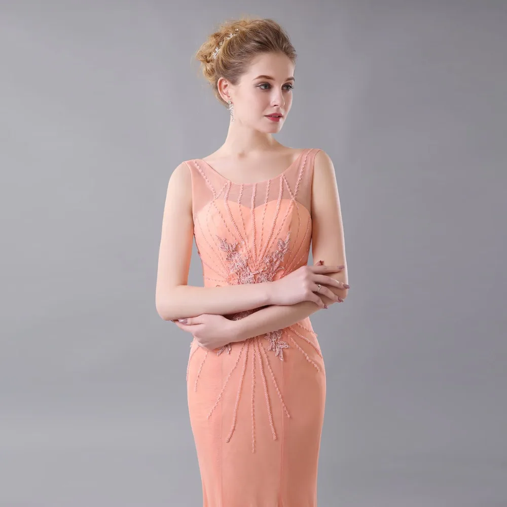 Пром Платья для выпускного Коралл Русалка вечеринок Кружева аппликации из