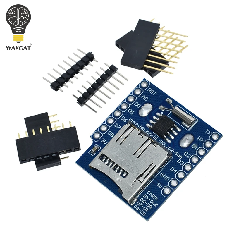 Часы в режиме реального времени щит регистратора данных для Micro SD WeMos wifi D1 Мини плата+ RTC DS1307 часы для Arduino Raspberry