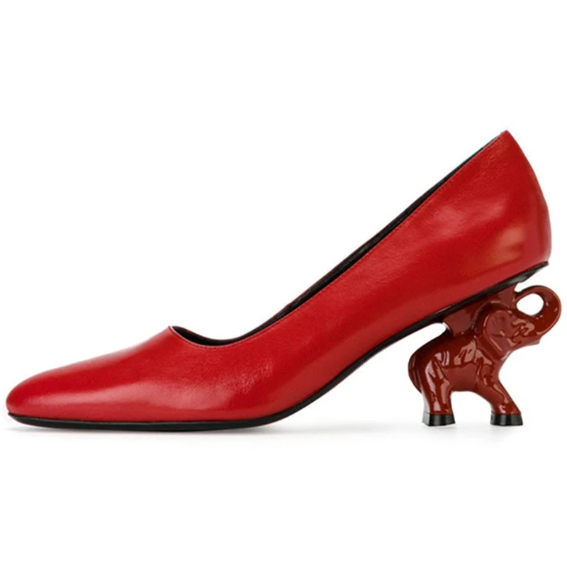 Женские туфли лодочки JAWAKYE весенние из натуральной кожи на высоком каблуке|zapatos