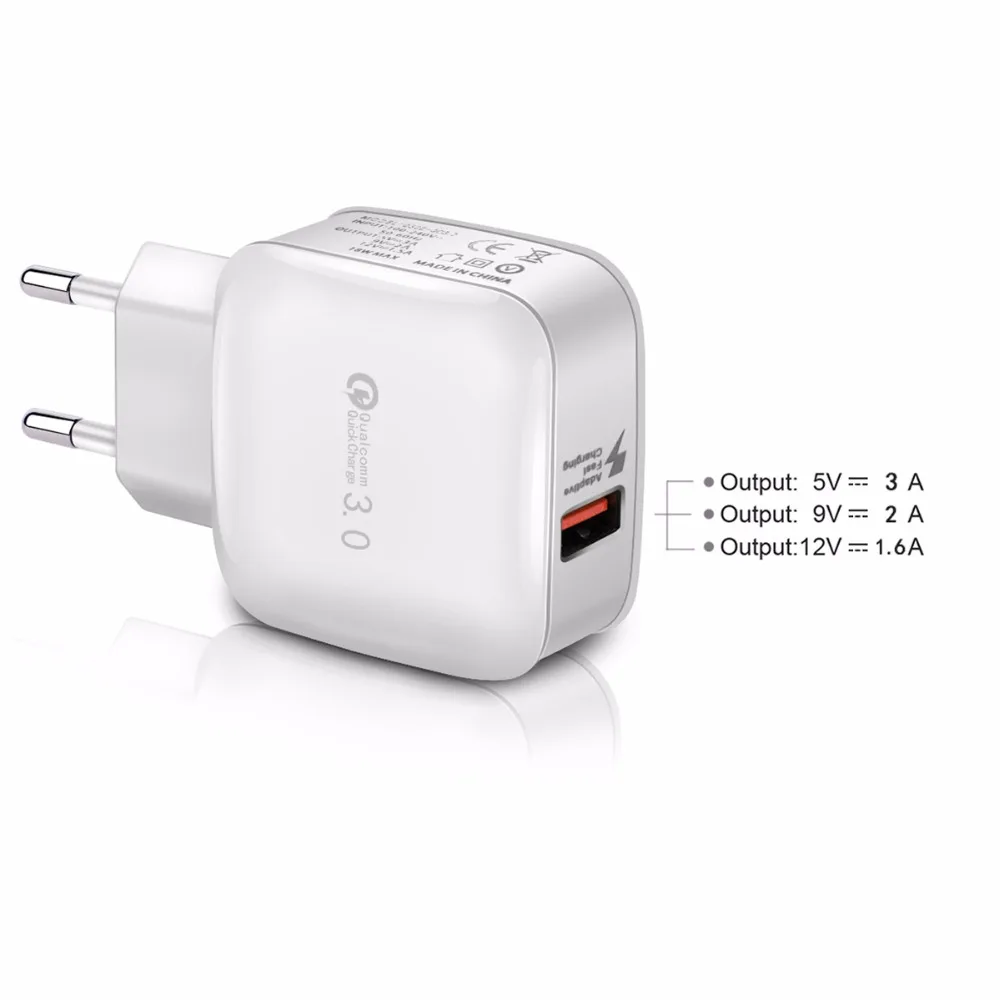 Портативное Сетевое зарядное устройство SOONHUA QC3.0 с USB-портом 5 В 3 А | Электроника