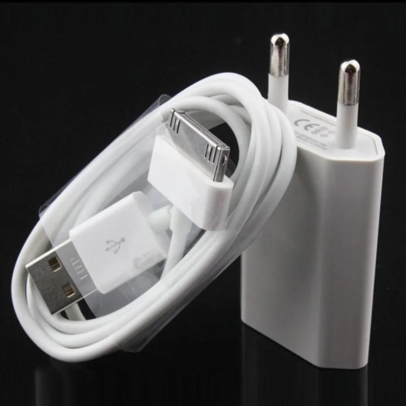 Белый 2 в 1 новый 5 2A ЕС Plug USB стены зарядное устройство + синхронизации данных