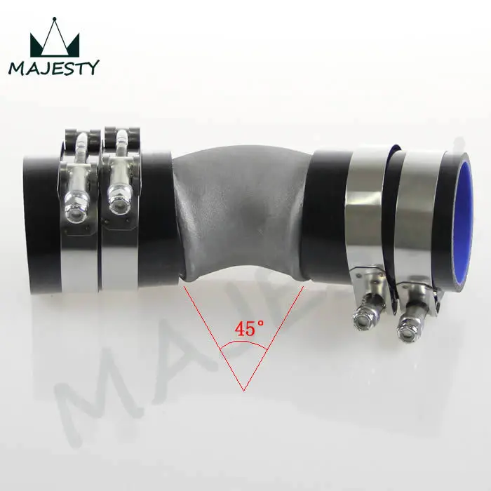 Черная труба 63 мм 2 5 дюйма из литого алюминия с углом 45 градусов турбоохладитель +