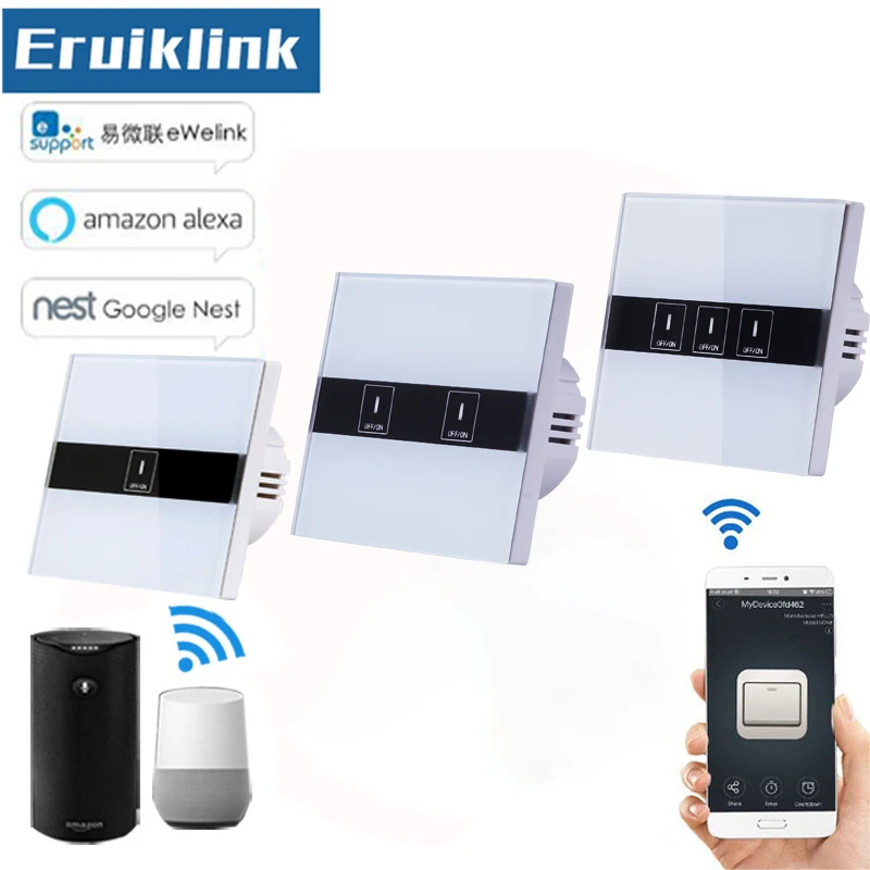 Сенсорный выключатель стандарт ЕС/Великобритании Wi Fi приложение eWelink