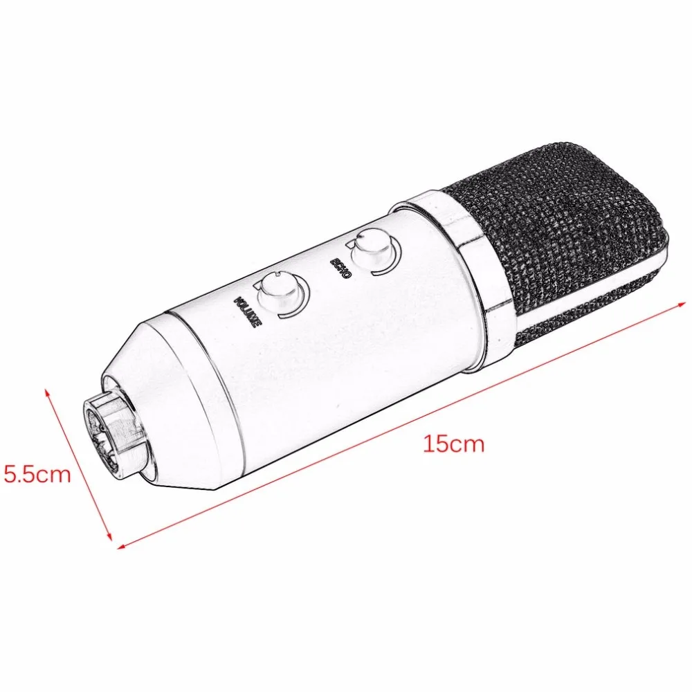 Конденсаторный микрофон USB со штативом для видеозаписи караоке Студийный радио
