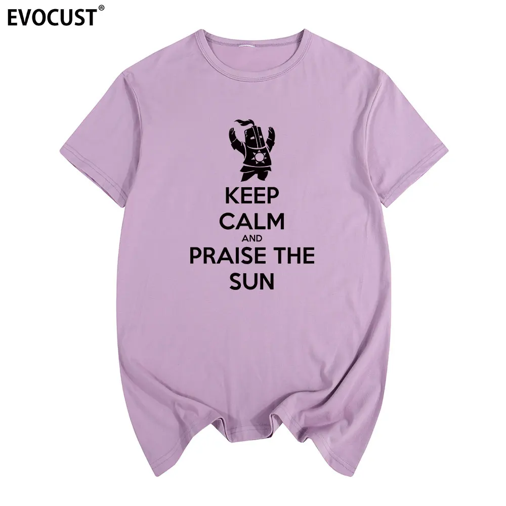 Хлопковая Молодежная футболка с надписью keep calm and praise the sun Dark души II 2 артерии