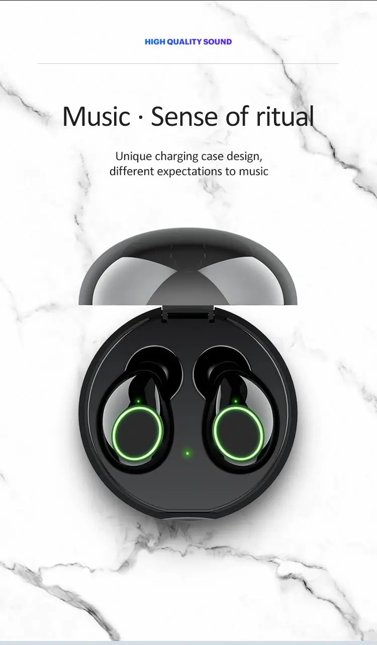 Usams US-LI001 TWS Wireless bluetooth 5.0 Earphone Stereo Smart Touch Noise Reduction Bilateral Call Earbus with Charging Box