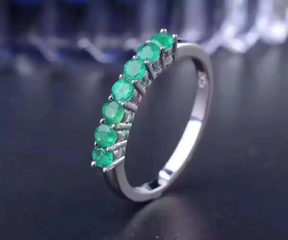 Женское серебряное кольцо с изумрудом 2 5 мм и 7 шт.|ring for|rings for womenrings weddings |
