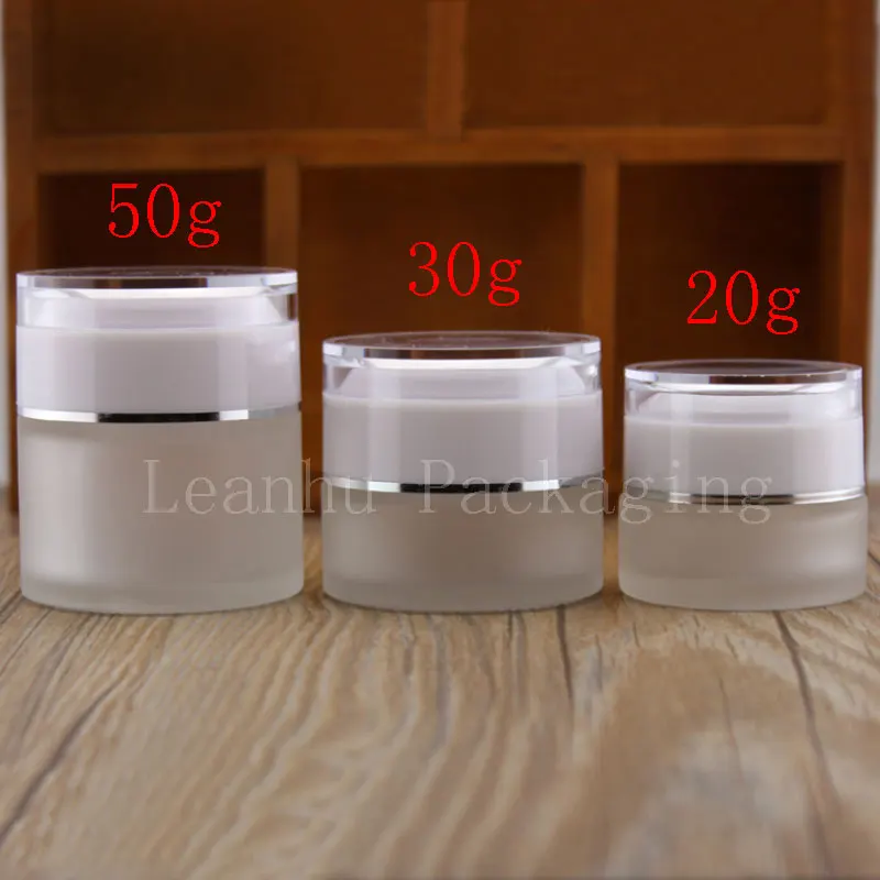 20g 30g 50g Transparent Frosted Glass Cream Bottle, Mask/Eye Cream Makeup Packaging Bottle,Empty Cosmetic Container (15PC/Lot)