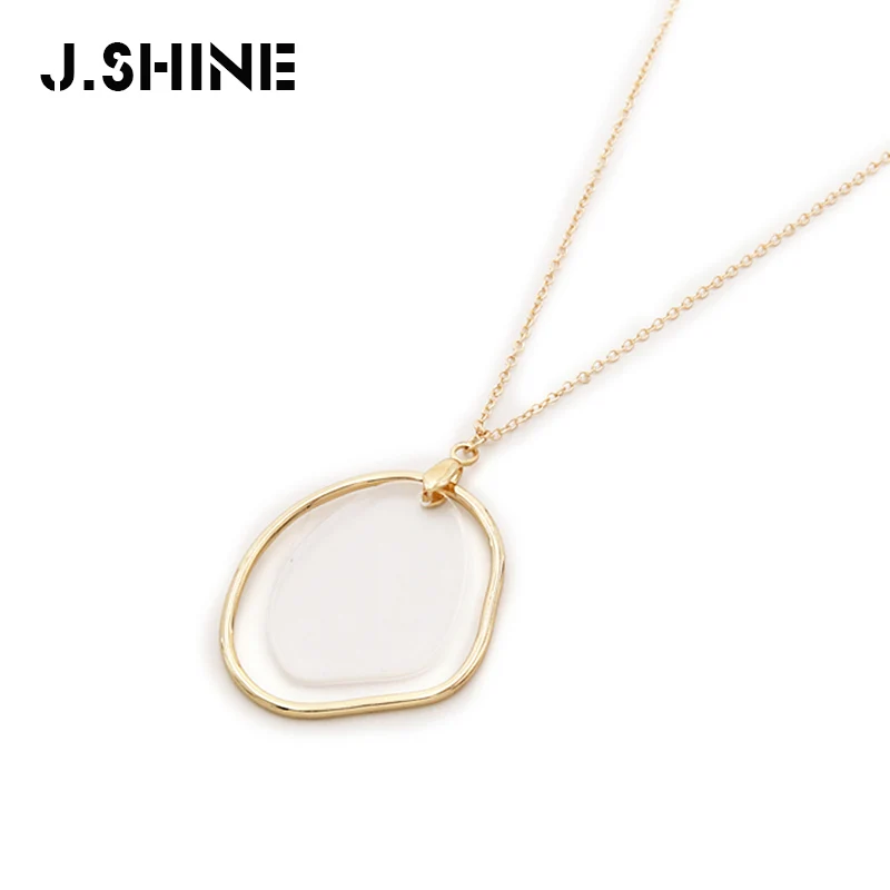 Ожерелья JShine из ацетата длинные разноцветные необычные прозрачные смолы для