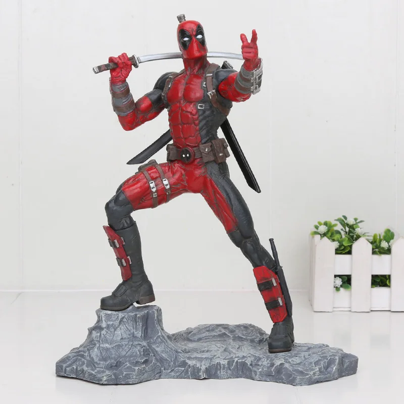 Deadpool no box Мстители Капитан Марвел 22-27 см танос Железный человек Человек-паук Дэнверс статуя ко железная Студия ПВХ Фигурки Игрушка Фигурка игрушка подарок - Цвет: Deadpool no box