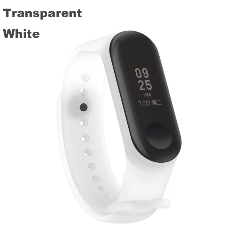 Transparent White Прозрачный mi band 3 ремешок для xiaomi mi3 смарт-браслет в едином положении во время занятий легкой атлетикой для mi band 3 ремешок замена силиконовые аксессуары - Цвет: Transparent White