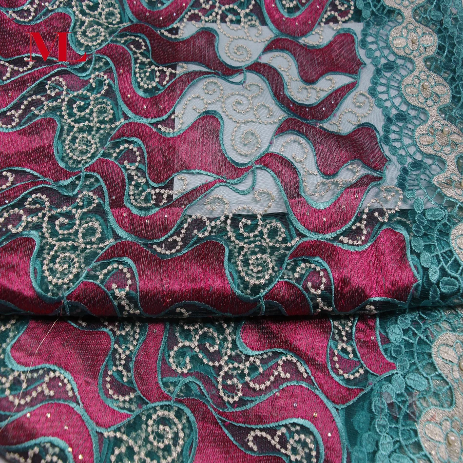 Ml 5yards African Lace Fabric 2018High Quality Nigeria Embroidered Net Tulle French For Wedding Party Dress hq920 | Дом и сад