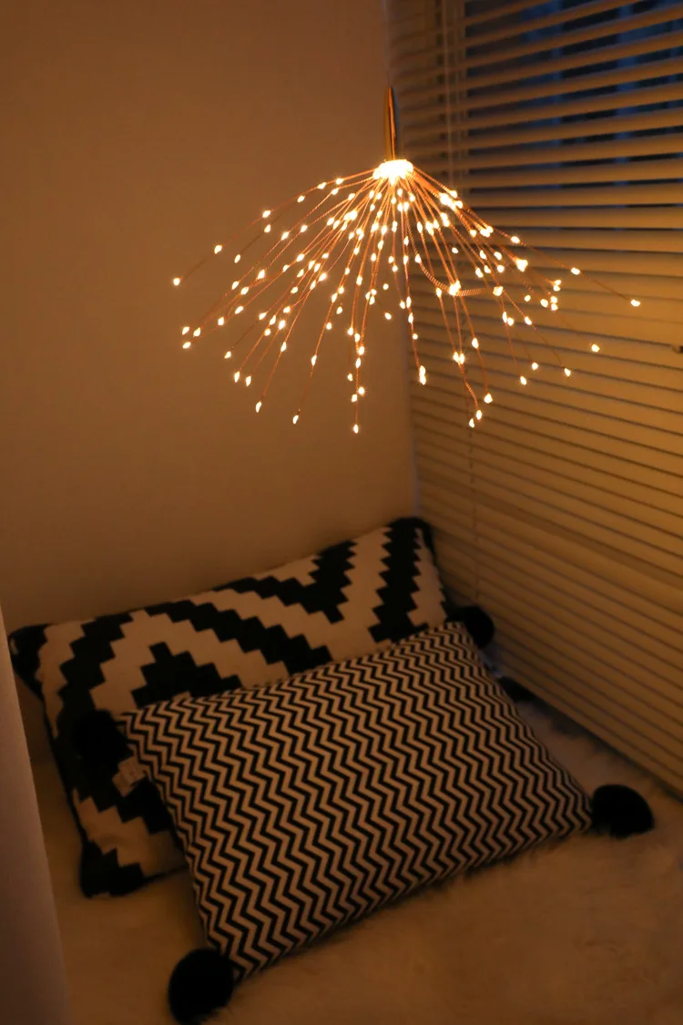Christmas light outdoor indoor decoration Hanging firework lights LED Copper silver string Fairy Light new year home decorations