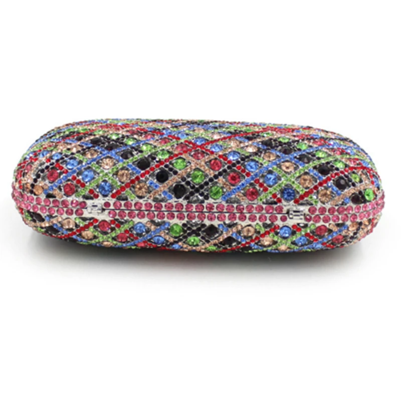

XIYUAN Crystals Evening Clutch Crystal Blue Bags For Women 2018 Rhinestone Purse Luxury Striped Women's Pochette Ladies Handbag