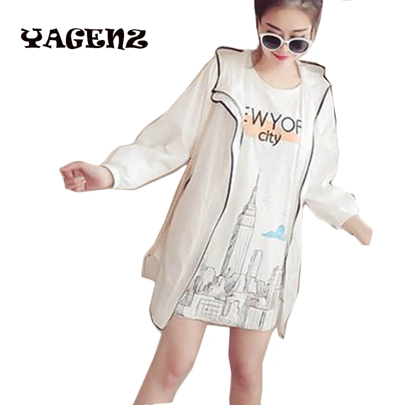 

New Summer Women Sunscreen Shirt Fashion Women Long Sleeve Casual Sunscreen Shirt 2019 spring Fashion Loose thin Trench Coat